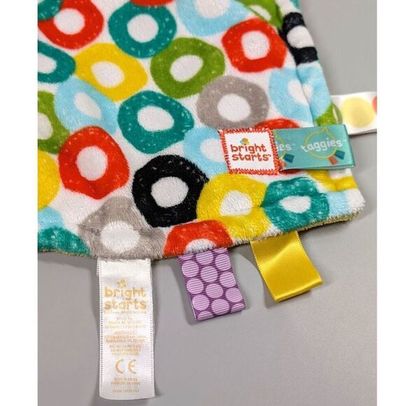 3 Lovey Security Blanket Dinosaur Taggies Bright Starts Rattle Baby Sensory Tag - Picture 4 of 12